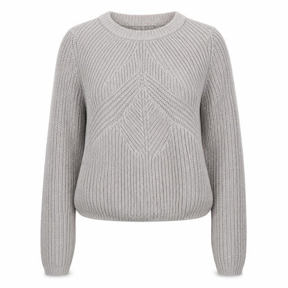 River Island Women's Grey Chunky Knit Cotton Pullover Jumper Size 8