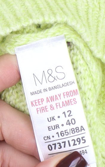 Womens UK Size 12 Marks and Spencer Green Pullover Jumper
