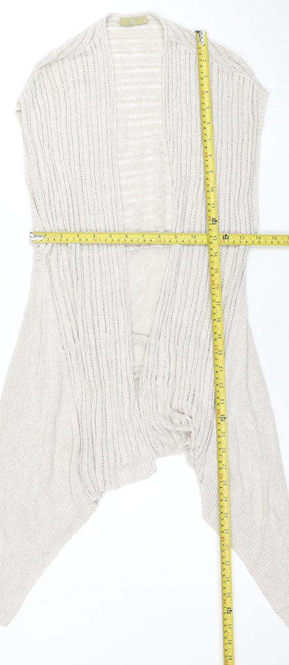 TU Women’s Beige Open Knit Linen Viscose Cardigan Size 12