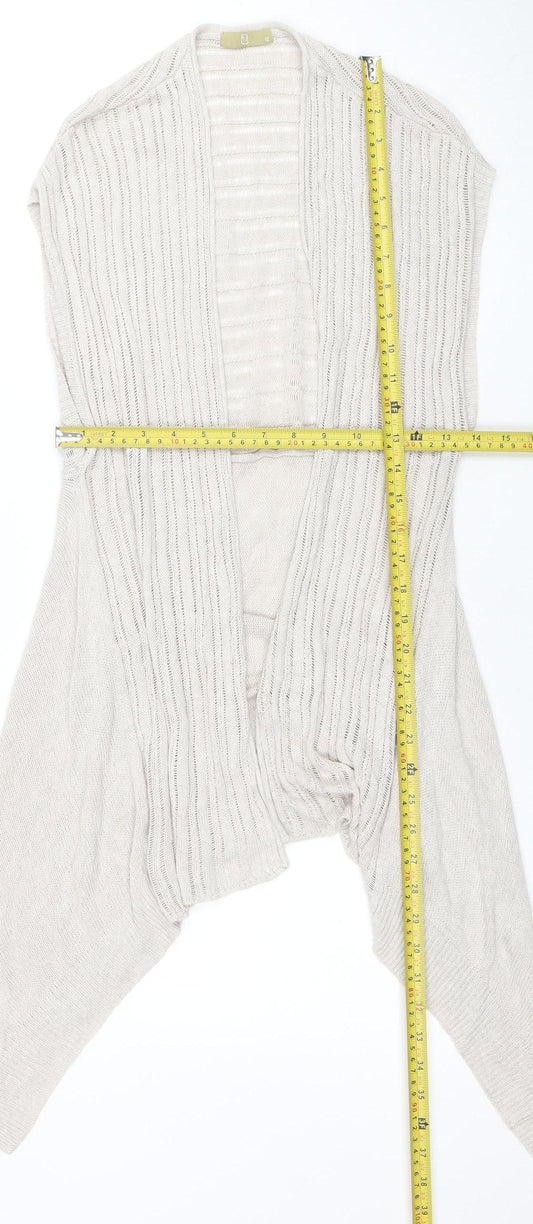 TU Women’s Beige Open Knit Linen Viscose Cardigan Size 12