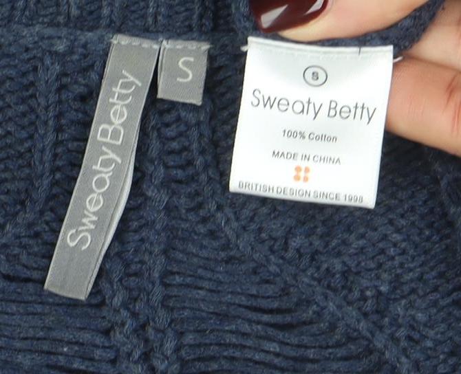 Womens UK Size S Sweaty Betty Blue Pullover Jumper