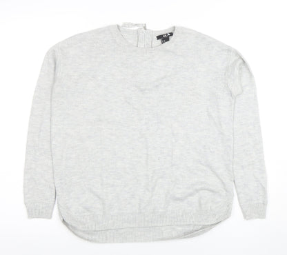 H&M Womens Grey XS Crew Neck Long Sleeve Knit Pullover Jumper