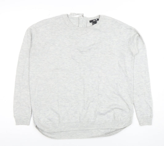 H&M Womens Grey XS Crew Neck Long Sleeve Knit Pullover Jumper