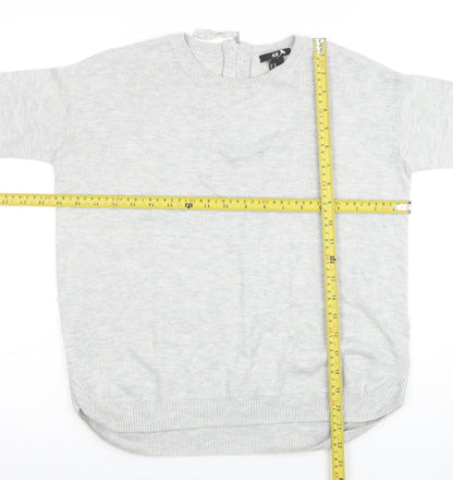 H&M Womens Grey XS Crew Neck Long Sleeve Knit Pullover Jumper