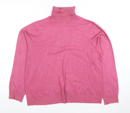 B&W Womens Pink Roll Neck Knit Pullover Jumper Size 4 UK