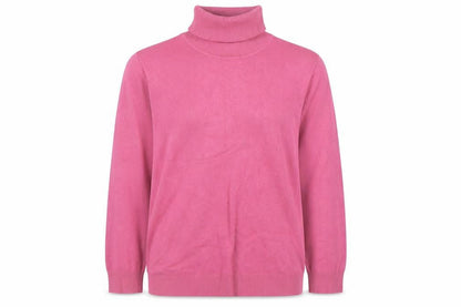 B&W Womens Pink Roll Neck Knit Pullover Jumper Size 4 UK