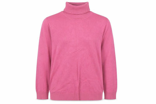 B&W Womens Pink Roll Neck Knit Pullover Jumper Size 4 UK