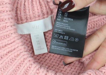 Womens UK Size XS H&M Pink Pullover Jumper