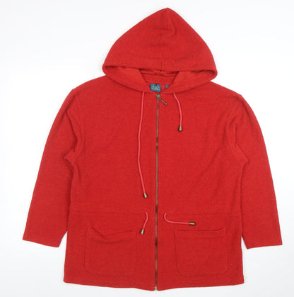 Womens UK Size 14 DASH Red Full Zip Hoodie