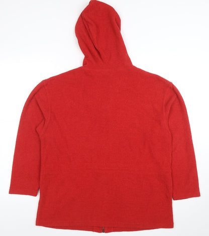 Womens UK Size 14 DASH Red Full Zip Hoodie