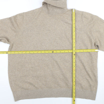 Marks and Spencer Women's Beige Roll Neck Jumper Size L