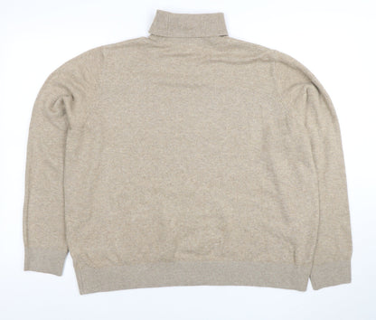 Marks and Spencer Women's Beige Roll Neck Jumper Size L