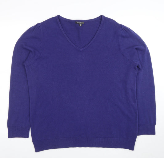 Womens UK Size 24 ANNE WEYBURN Purple Pullover Jumper