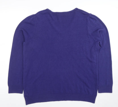 Womens UK Size 24 ANNE WEYBURN Purple Pullover Jumper