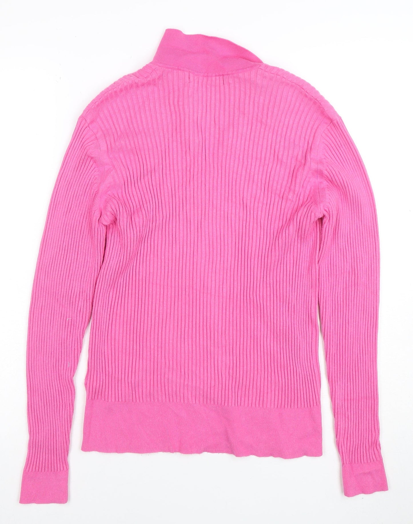 Marks and Spencer Women’s Pink Collared Ribbed Knit Jumper Size 16