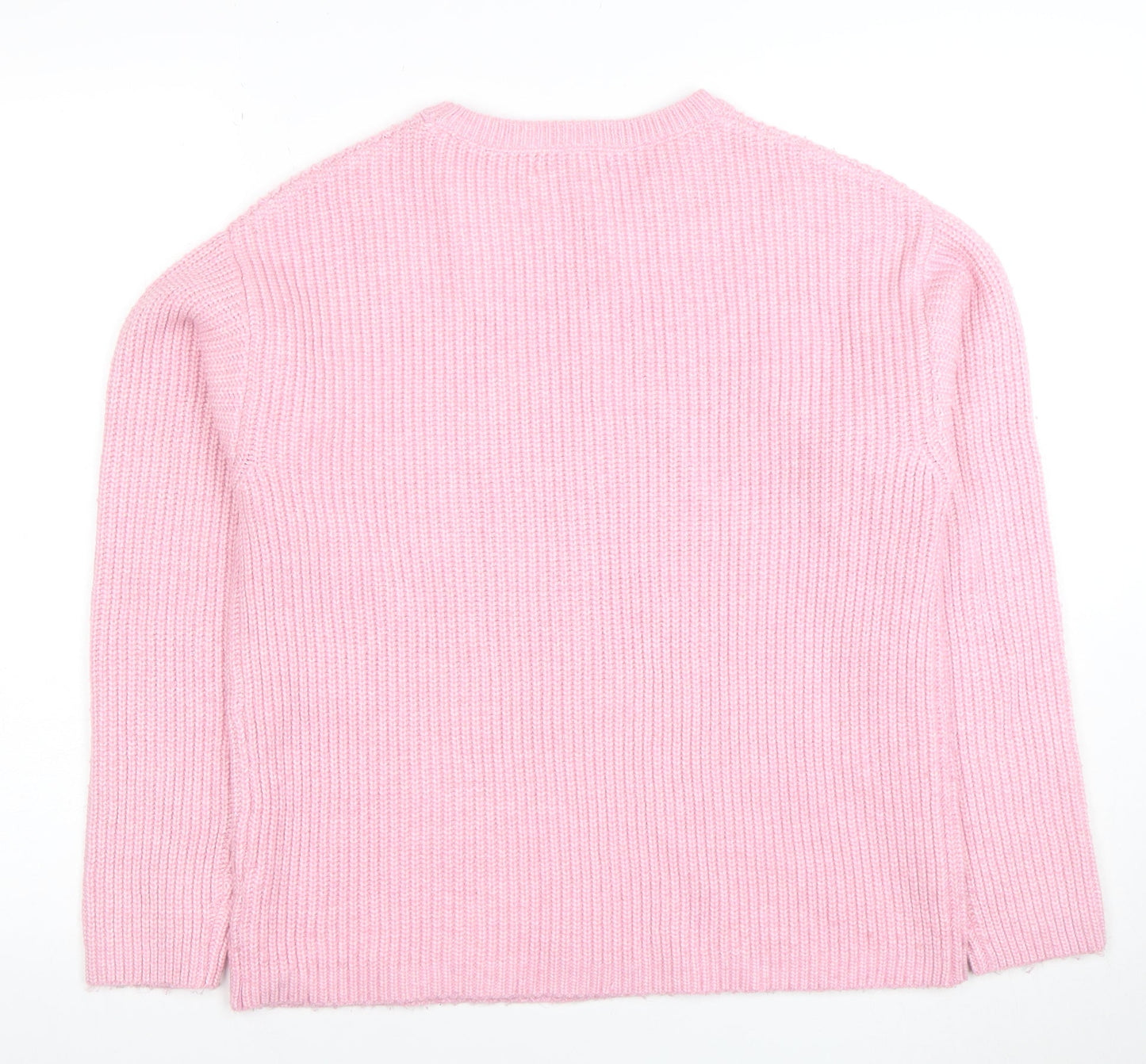 Marks and Spencer Women’s Pink Wool Blend Chunky Knit Jumper Size S