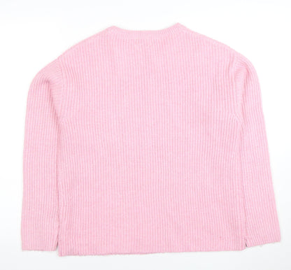 Marks and Spencer Women’s Pink Wool Blend Chunky Knit Jumper Size S