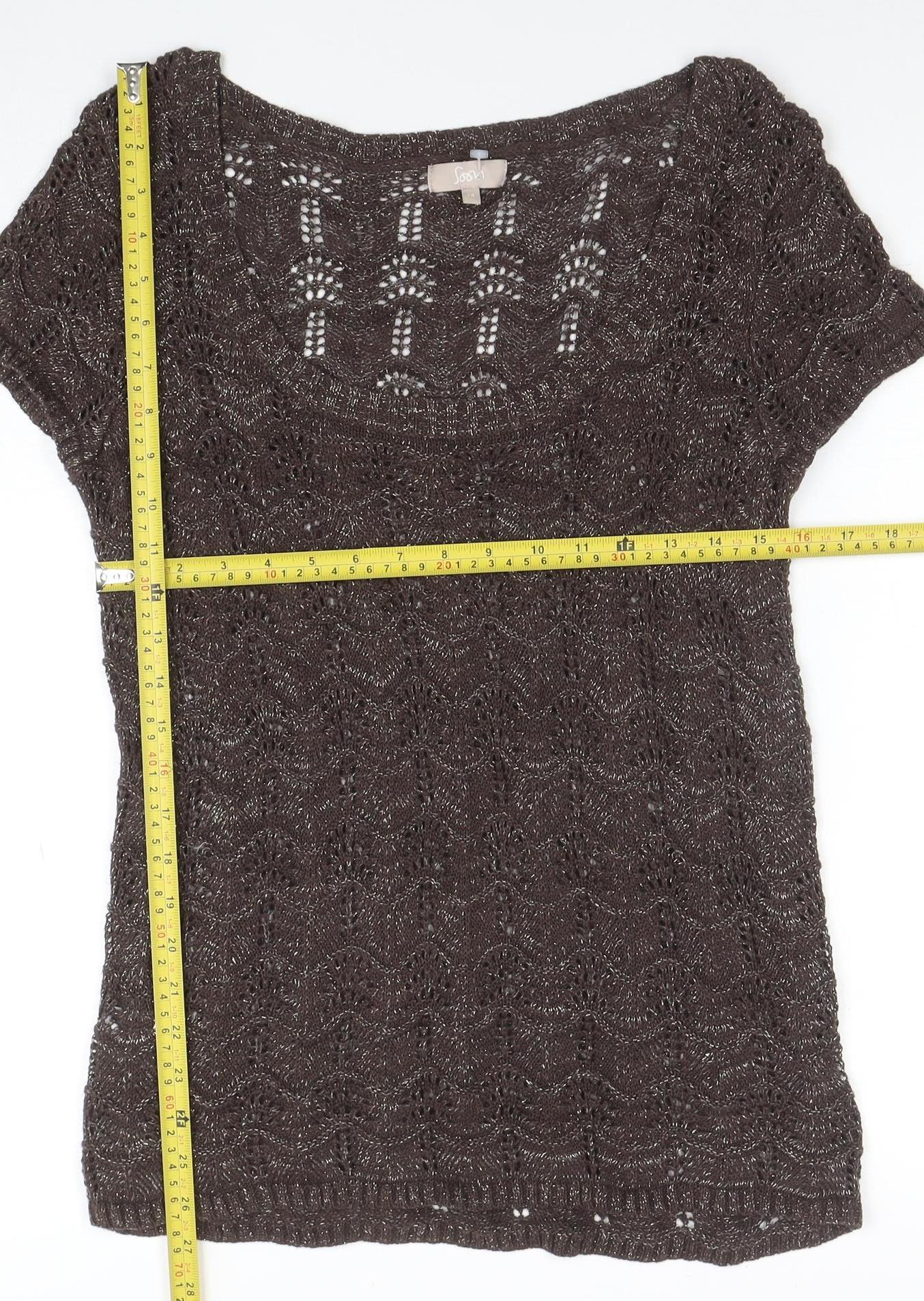 Womens UK Size 14 Soen Brown Camisole Blouse