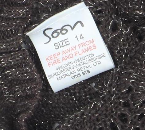Womens UK Size 14 Soen Brown Camisole Blouse