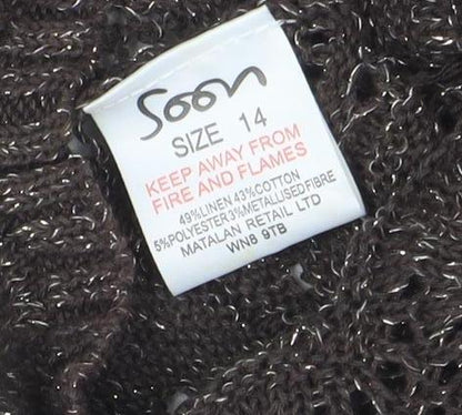 Womens UK Size 14 Soen Brown Camisole Blouse