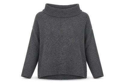 Orvis Women's Grey Cowl Neck Chunky Knit Jumper Size M