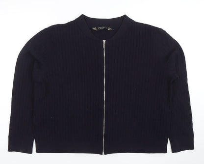Principles by Ben de Lisi Women's Black Full Zip Cotton Blend Jumper Size 18