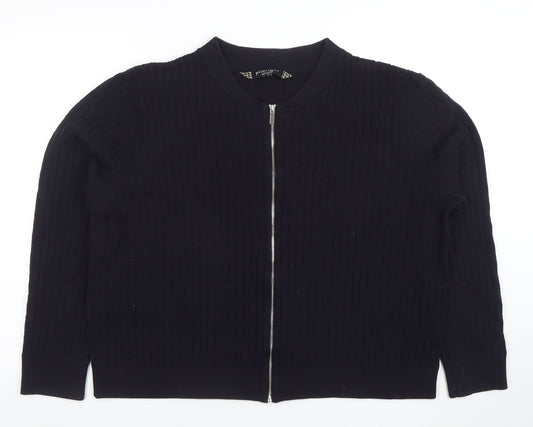 Principles by Ben de Lisi Women's Black Full Zip Cotton Blend Jumper Size 18