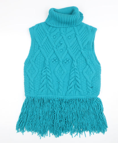 Womens UK Size M Zara Blue Vest Jumper