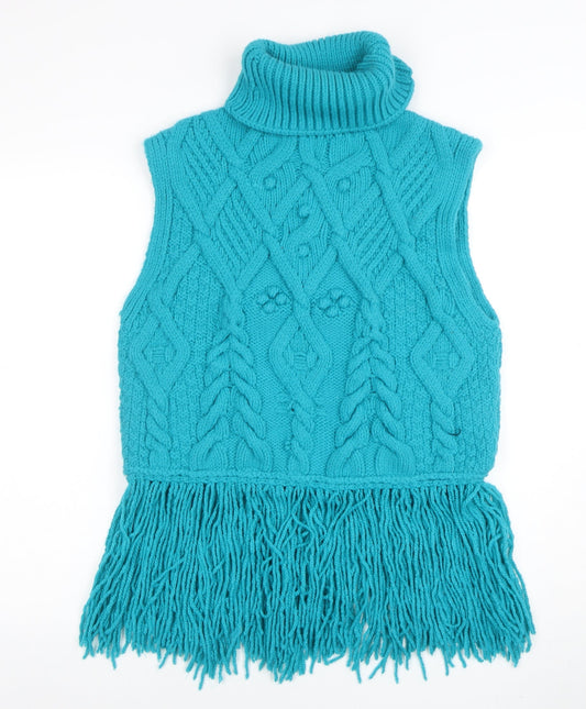 Womens UK Size M Zara Blue Vest Jumper