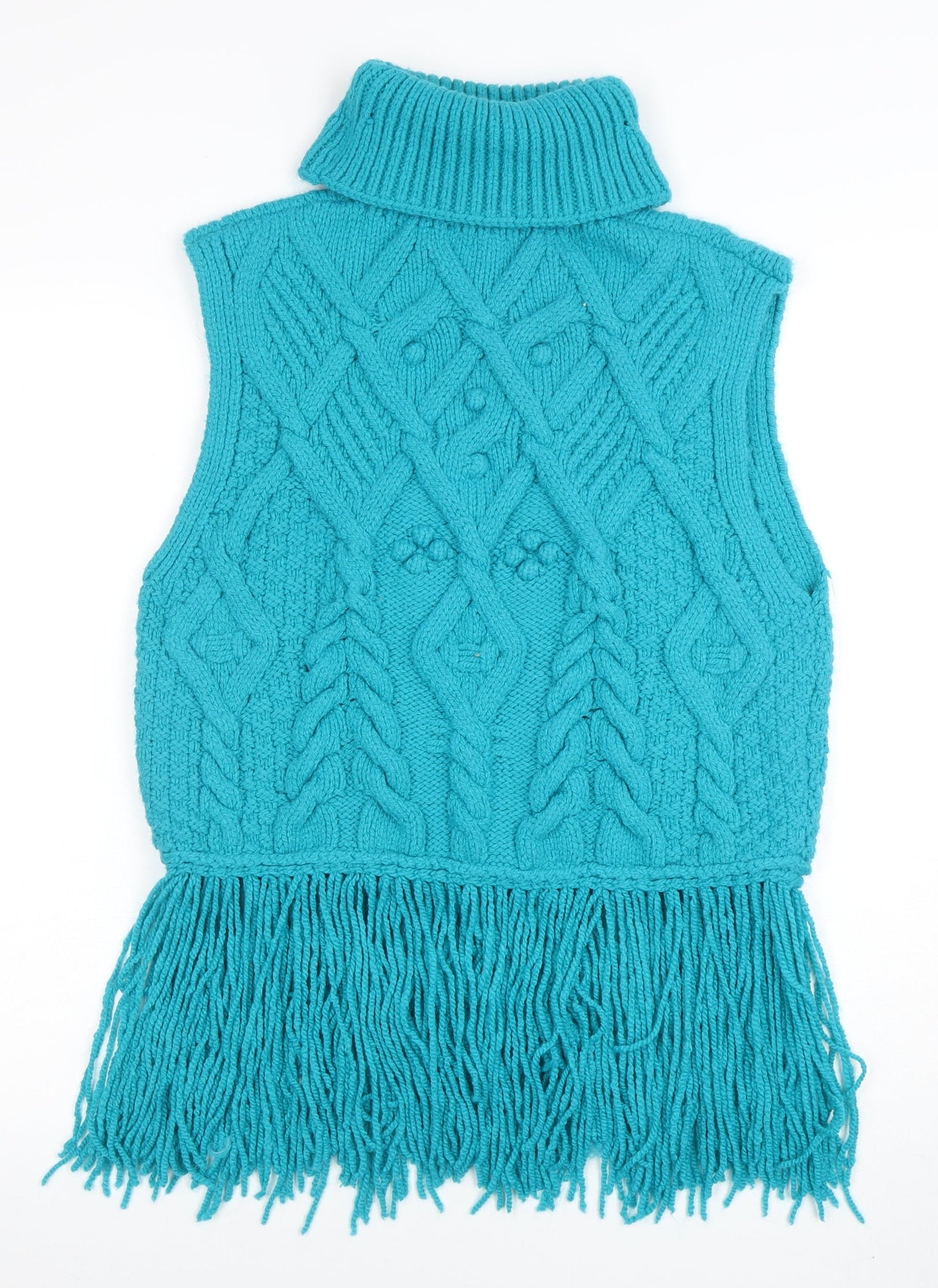 Womens UK Size M Zara Blue Vest Jumper