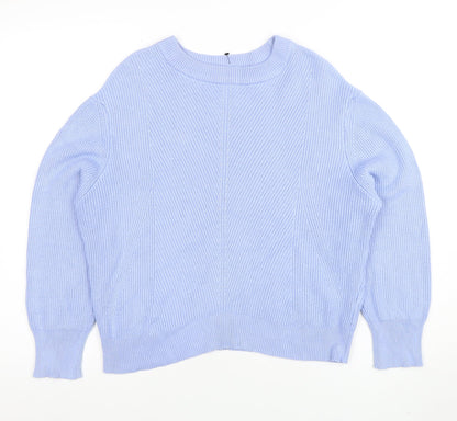 Marks and Spencer Women’s Blue Cotton Knit Crew Neck Jumper M