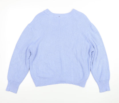 Marks and Spencer Women’s Blue Cotton Knit Crew Neck Jumper M