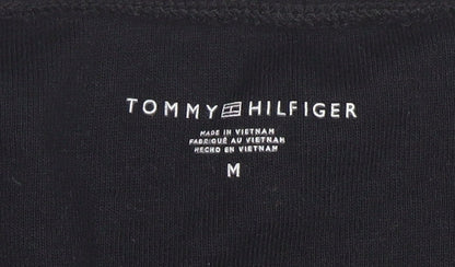Tommy Hilfiger Women Black V-Neck Cotton Jumper M