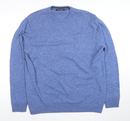 The Collection Debenhams Men's Blue Lambswool Blend Pullover Jumper L