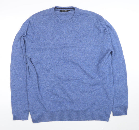 The Collection Debenhams Men's Blue Lambswool Blend Pullover Jumper L