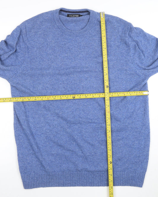 The Collection Debenhams Men's Blue Lambswool Blend Pullover Jumper L
