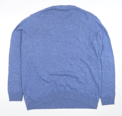 The Collection Debenhams Men's Blue Lambswool Blend Pullover Jumper L