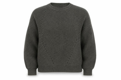 New Look Womens Grey Chunky Knit Crew Neck Pullover Jumper M