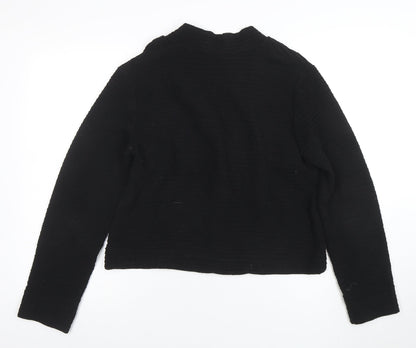 Evelin Brandt Berlin Women's Black Cotton V-Neck Cardigan Size 12