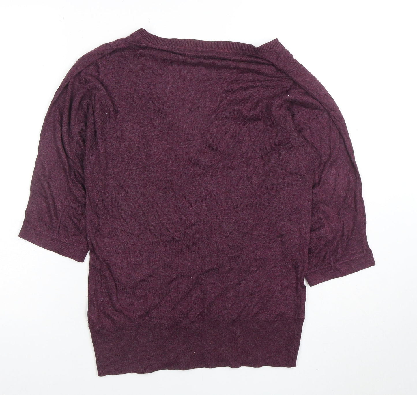 Womens UK Size 10 Warehouse Purple Basic T-Shirt