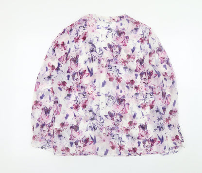 Marks and Spencer Women’s Multicoloured Floral Chiffon Blouse UK 14
