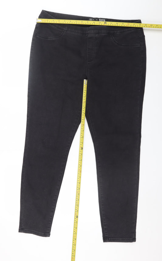 Womens UK Size XL TEX Slim Fit Jegging Black Jeans