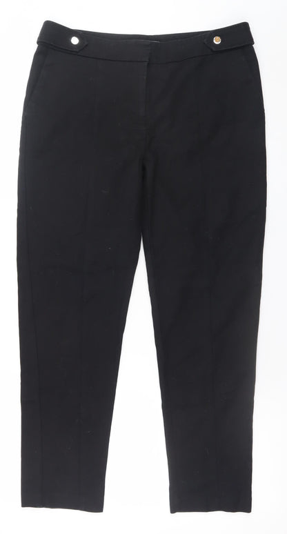 Womens UK Size 12 Oasis Slim Fit Cropped Black Trousers
