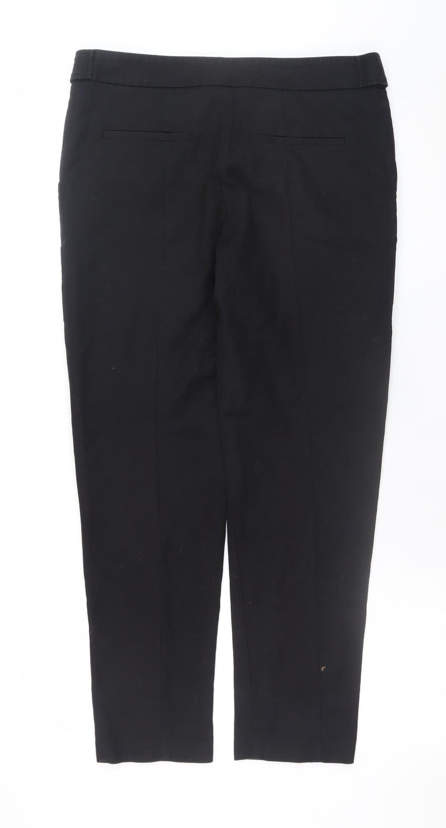 Womens UK Size 12 Oasis Slim Fit Cropped Black Trousers