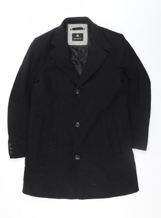 Mens UK Size 48 Navyboot Black Overcoat