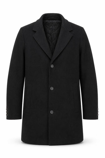 Mens UK Size 48 Navyboot Black Overcoat