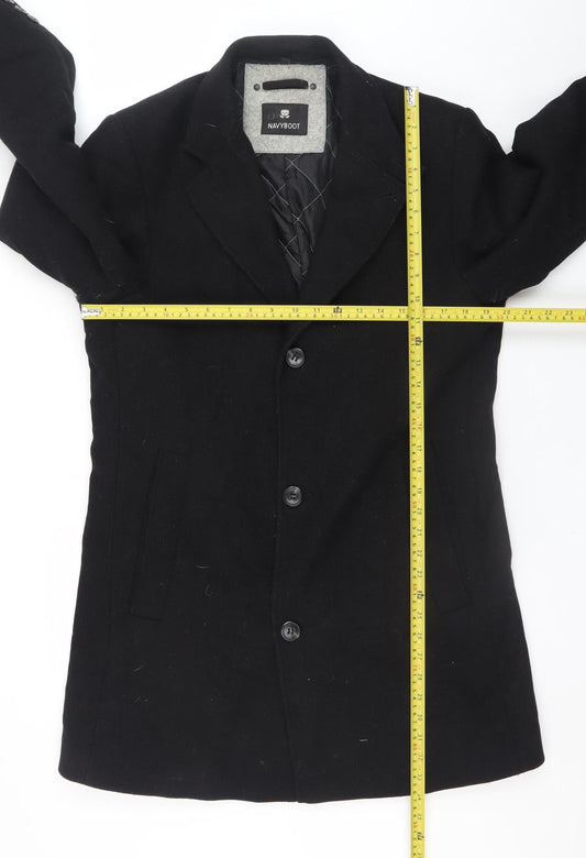Mens UK Size 48 Navyboot Black Overcoat