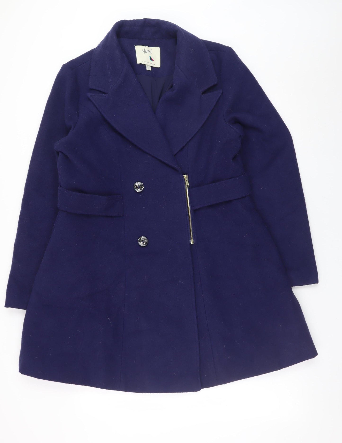 Womens UK Size 14 Yumi Blue Overcoat