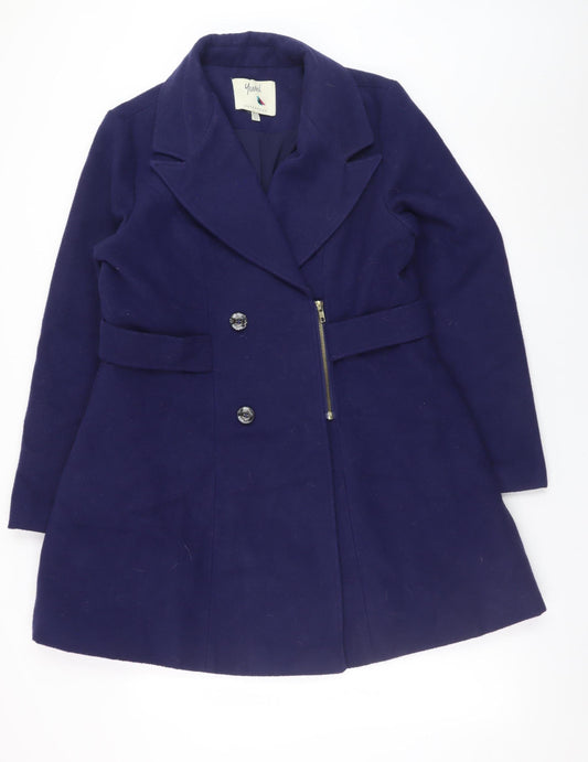 Womens UK Size 14 Yumi Blue Overcoat