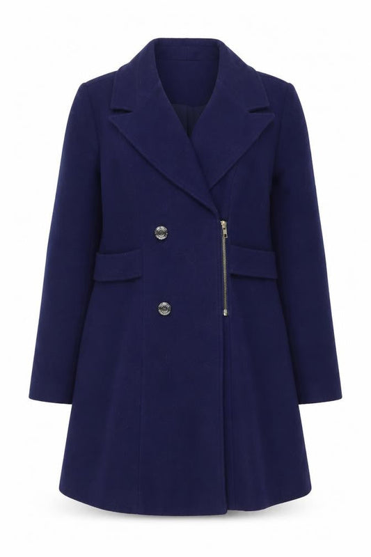 Womens UK Size 14 Yumi Blue Overcoat
